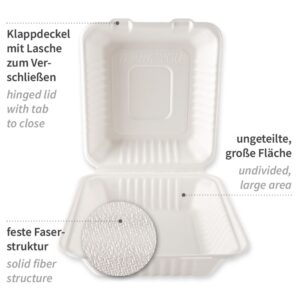 Bio Menüboxen  220 x 200 x 90 mm 250 Stk, (0,22€/Stk) – Bild 2