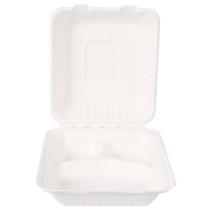 Bio Menüboxen 3-geteilt 225 x 200 x 90 mm 250 Stk, (0,22€/Stk)