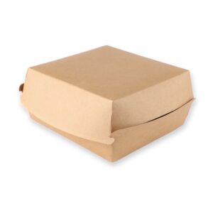Bio Hamburgerboxen Kraftpapier/PLA 15,5 x 15,5 x 8,4 cm300 Stk, (0,28€/Stk)